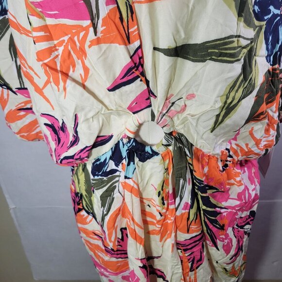 1. State Womens Floral Kimono Style Cover-Up Dress Lightweight Rayon Size L - Picture 8 of 10